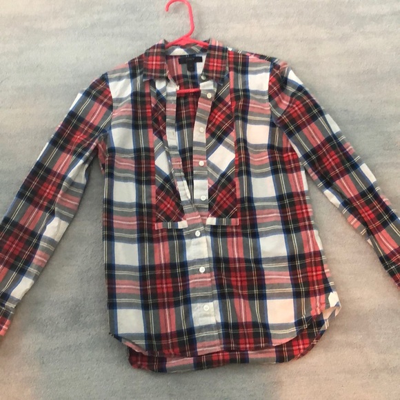 jcrew red/blue tinted flannel - Picture 2 of 4